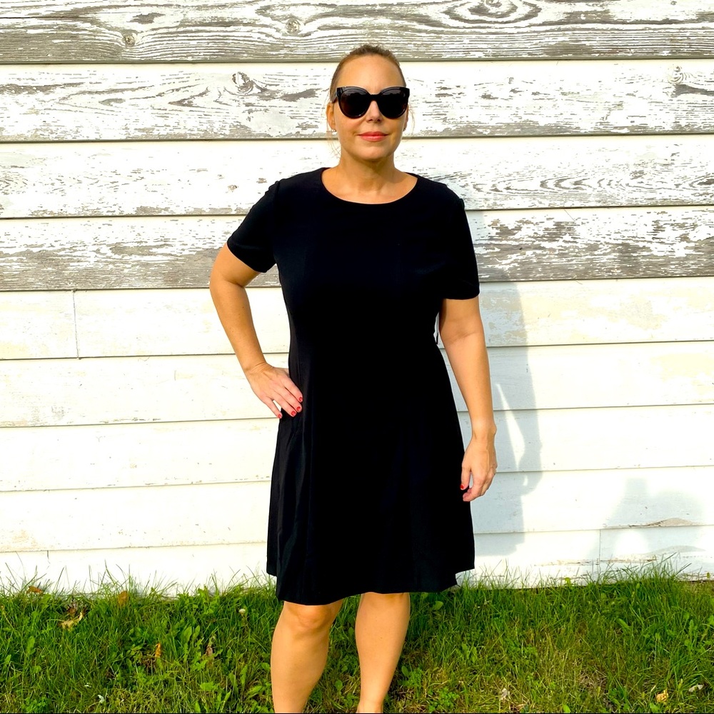 NWT Chelsea Rose Fit and Flare Black Dress sz 14